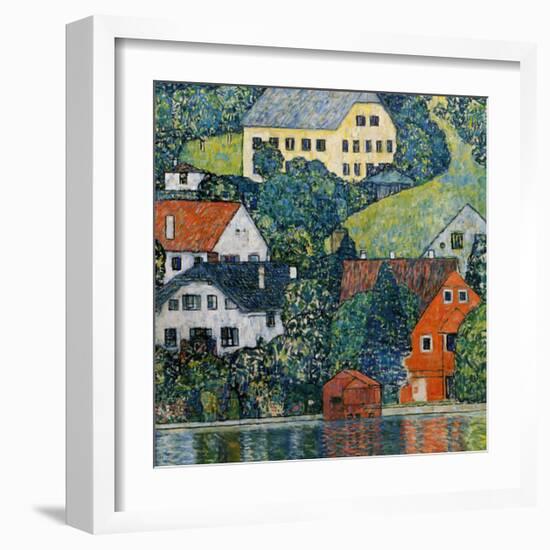 Houses at Unterach on the Attersee-Gustav Klimt-Framed Giclee Print