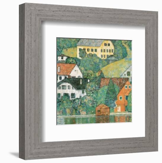 Houses at Unterach-Gustav Klimt-Framed Art Print