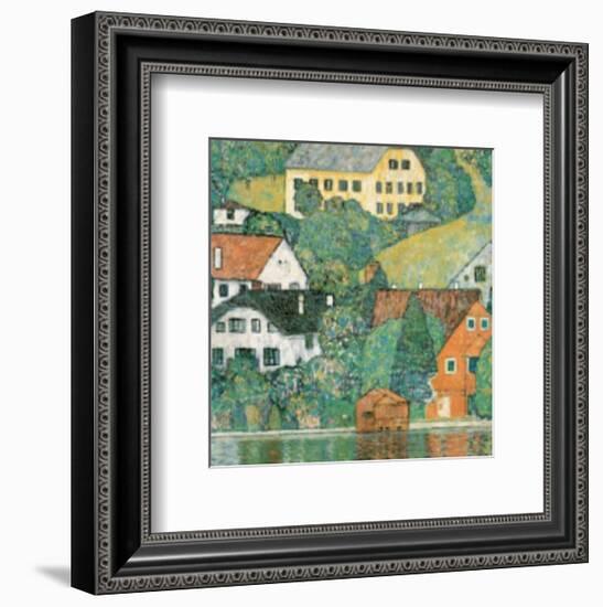 Houses at Unterach-Gustav Klimt-Framed Art Print