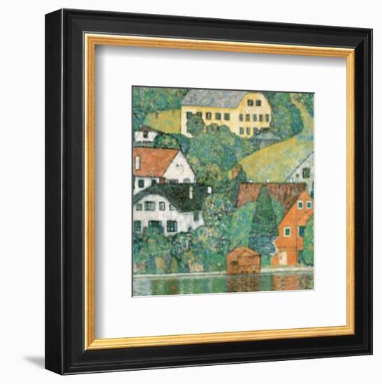 Houses at Unterach-Gustav Klimt-Framed Art Print