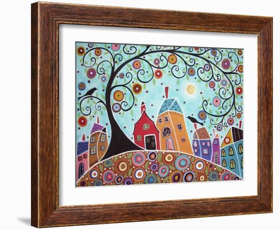 Houses Barn Birds & Swirl Tree-Karla Gerard-Framed Giclee Print