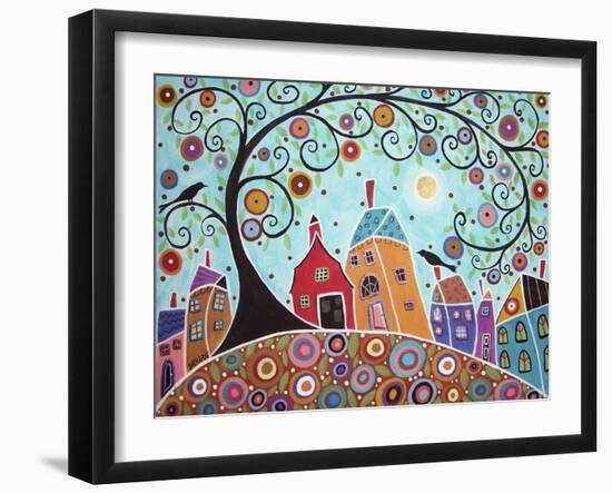 Houses Barn Birds & Swirl Tree-Karla Gerard-Framed Giclee Print