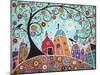 Houses Barn Birds & Swirl Tree-Karla Gerard-Mounted Giclee Print