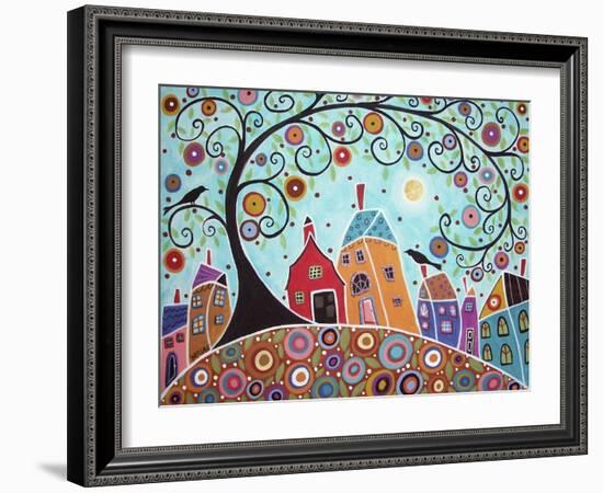 Houses Barn Birds & Swirl Tree-Karla Gerard-Framed Giclee Print