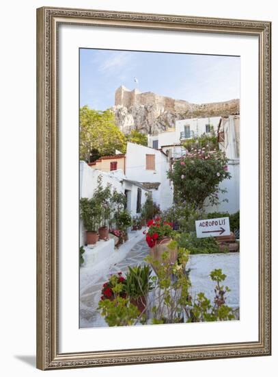 Houses Below Acropolis, Athens, Greece-Peter Adams-Framed Photographic Print