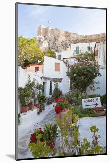 Houses Below Acropolis, Athens, Greece-Peter Adams-Mounted Photographic Print