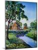 "Houses by Stream,"June 1, 1939-Walter Baum-Mounted Giclee Print