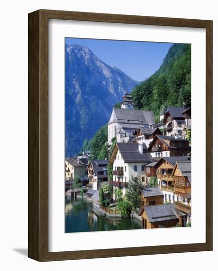 Houses, Chalets and the Church of the Village of Hallstatt in the Salzkammergut, Austria-Roy Rainford-Framed Photographic Print