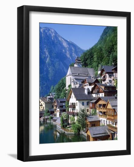 Houses, Chalets and the Church of the Village of Hallstatt in the Salzkammergut, Austria-Roy Rainford-Framed Photographic Print