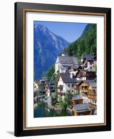 Houses, Chalets and the Church of the Village of Hallstatt in the Salzkammergut, Austria-Roy Rainford-Framed Photographic Print