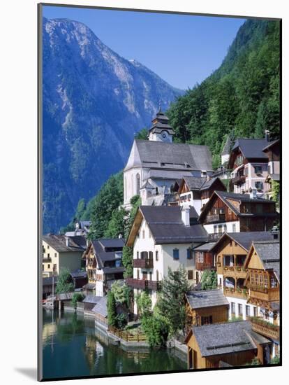 Houses, Chalets and the Church of the Village of Hallstatt in the Salzkammergut, Austria-Roy Rainford-Mounted Photographic Print