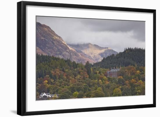 Houses Dotted on the Mountain Side in Glencoe, Highlands, Scotland, United Kingdom, Europe-Julian Elliott-Framed Photographic Print