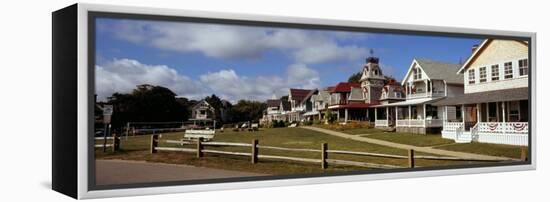 Houses in a Town, Oak Bluffs, Martha's Vineyard, Dukes County, Massachusetts, USA-null-Framed Premier Image Canvas
