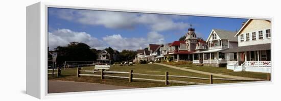 Houses in a Town, Oak Bluffs, Martha's Vineyard, Dukes County, Massachusetts, USA-null-Framed Premier Image Canvas