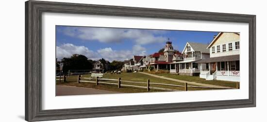 Houses in a Town, Oak Bluffs, Martha's Vineyard, Dukes County, Massachusetts, USA-null-Framed Photographic Print