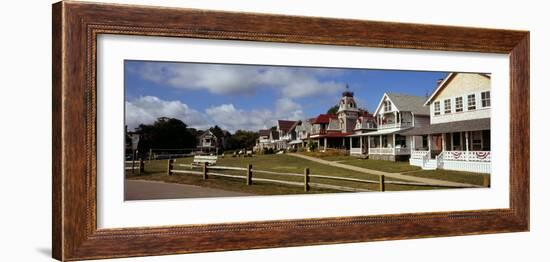 Houses in a Town, Oak Bluffs, Martha's Vineyard, Dukes County, Massachusetts, USA-null-Framed Photographic Print