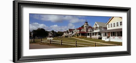 Houses in a Town, Oak Bluffs, Martha's Vineyard, Dukes County, Massachusetts, USA-null-Framed Photographic Print