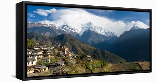 Houses in a Town on a Hill, Ghandruk, Annapurna Range, Himalayas, Nepal-null-Framed Premier Image Canvas