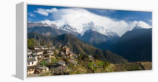 Houses in a Town on a Hill, Ghandruk, Annapurna Range, Himalayas, Nepal-null-Framed Premier Image Canvas