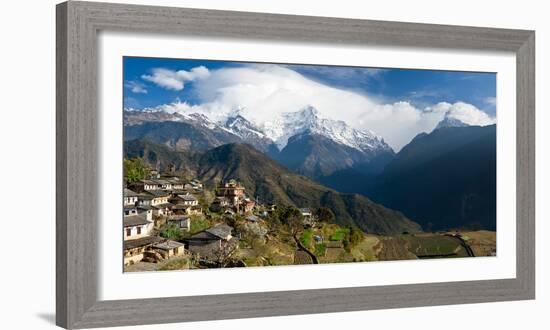 Houses in a Town on a Hill, Ghandruk, Annapurna Range, Himalayas, Nepal-null-Framed Photographic Print