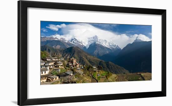 Houses in a Town on a Hill, Ghandruk, Annapurna Range, Himalayas, Nepal-null-Framed Photographic Print