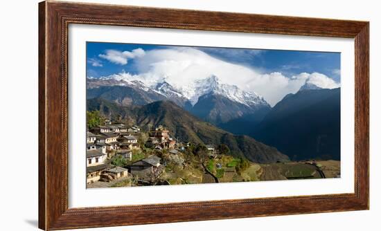 Houses in a Town on a Hill, Ghandruk, Annapurna Range, Himalayas, Nepal-null-Framed Photographic Print