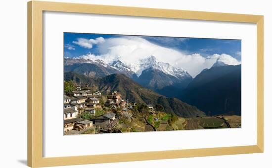 Houses in a Town on a Hill, Ghandruk, Annapurna Range, Himalayas, Nepal-null-Framed Photographic Print
