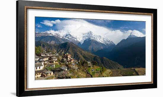 Houses in a Town on a Hill, Ghandruk, Annapurna Range, Himalayas, Nepal-null-Framed Photographic Print