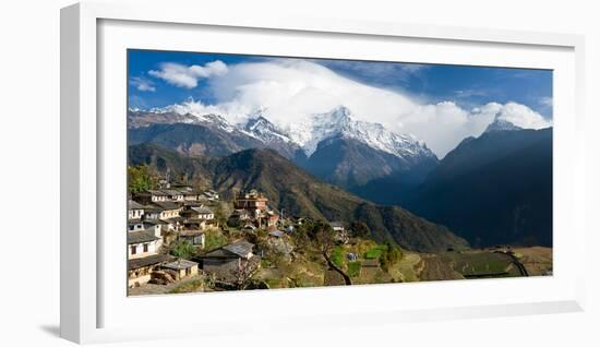 Houses in a Town on a Hill, Ghandruk, Annapurna Range, Himalayas, Nepal-null-Framed Photographic Print