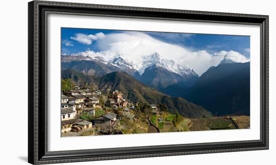 Houses in a Town on a Hill, Ghandruk, Annapurna Range, Himalayas, Nepal-null-Framed Photographic Print