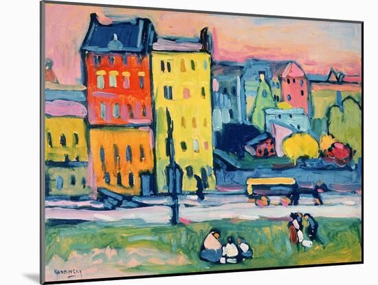 Houses in Munich, 1908-Wassily Kandinsky-Mounted Giclee Print