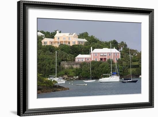 Houses in Pitts Bay, Hamilton City, Pembroke Parish, Bermuda, Central America-Richard Cummins-Framed Photographic Print