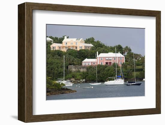 Houses in Pitts Bay, Hamilton City, Pembroke Parish, Bermuda, Central America-Richard Cummins-Framed Photographic Print