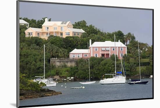 Houses in Pitts Bay, Hamilton City, Pembroke Parish, Bermuda, Central America-Richard Cummins-Mounted Photographic Print