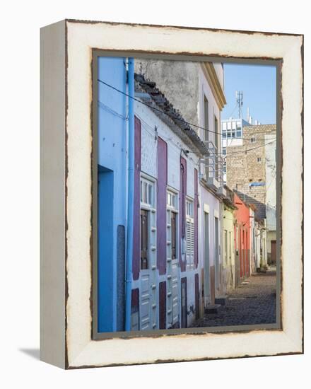 Houses in Plato. The capital Praia on the Ilha de Santiago, Cape Verde.-Martin Zwick-Framed Premier Image Canvas