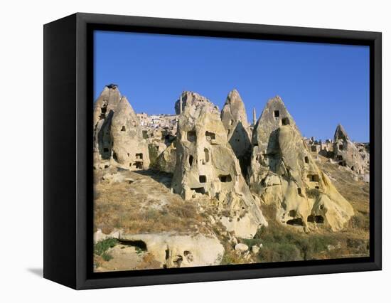 Houses in Rock Formations, Cappadocia, Anatolia, Turkey-Alison Wright-Framed Premier Image Canvas