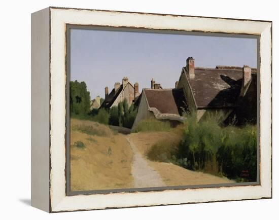 Houses near Orléans. c.1830-Jean-Baptiste-Camille Corot-Framed Premier Image Canvas
