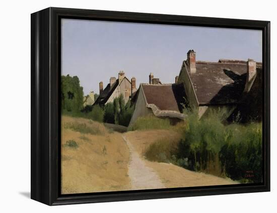 Houses near Orléans. c.1830-Jean-Baptiste-Camille Corot-Framed Premier Image Canvas