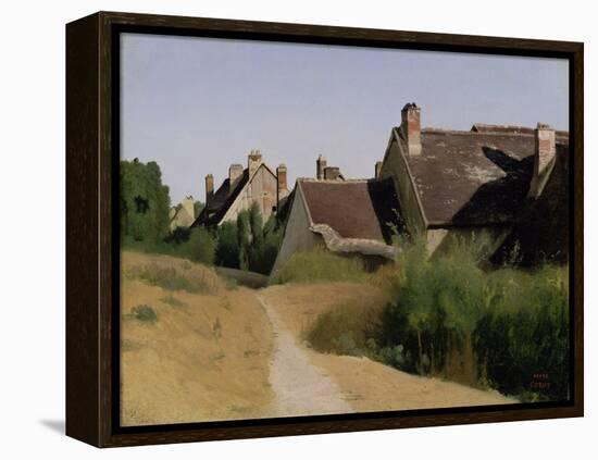 Houses near Orléans. c.1830-Jean-Baptiste-Camille Corot-Framed Premier Image Canvas