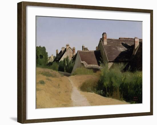 Houses near Orléans. c.1830-Jean-Baptiste-Camille Corot-Framed Giclee Print