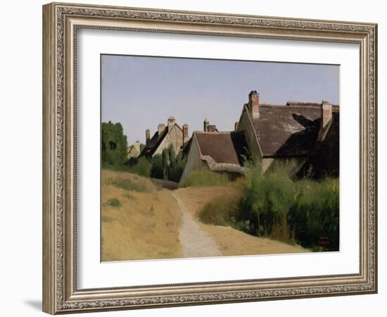 Houses near Orléans. c.1830-Jean-Baptiste-Camille Corot-Framed Giclee Print