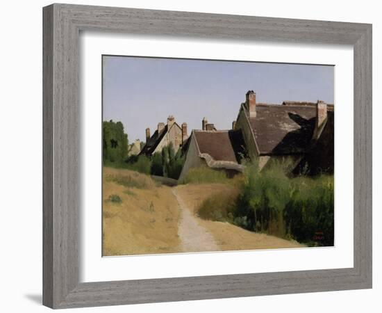 Houses near Orléans. c.1830-Jean-Baptiste-Camille Corot-Framed Giclee Print