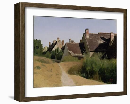 Houses near Orléans. c.1830-Jean-Baptiste-Camille Corot-Framed Giclee Print