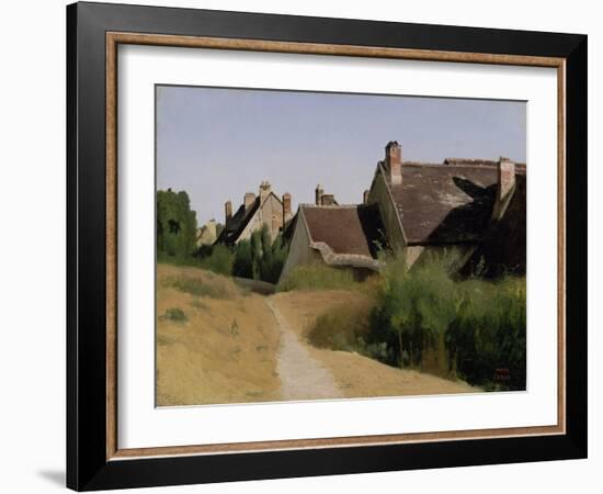 Houses near Orléans. c.1830-Jean-Baptiste-Camille Corot-Framed Giclee Print