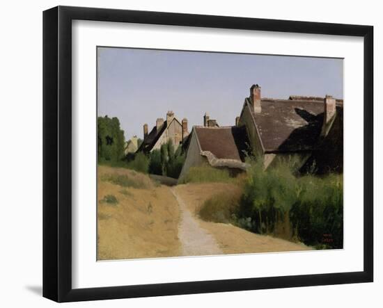 Houses near Orléans. c.1830-Jean-Baptiste-Camille Corot-Framed Giclee Print