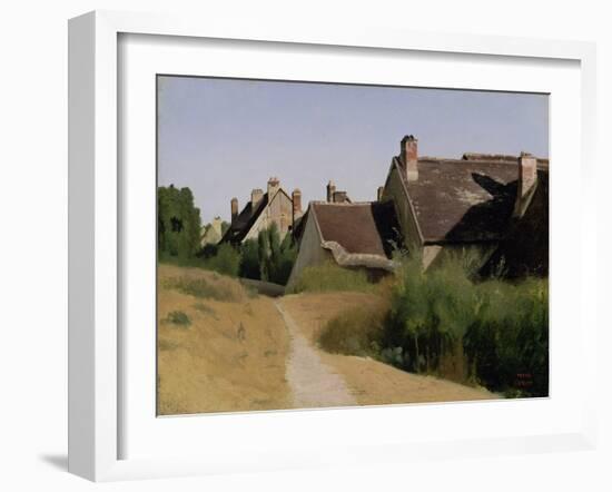 Houses near Orléans. c.1830-Jean-Baptiste-Camille Corot-Framed Giclee Print