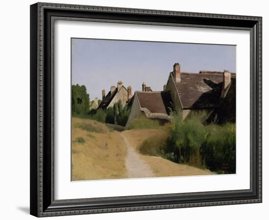 Houses near Orléans. c.1830-Jean-Baptiste-Camille Corot-Framed Giclee Print