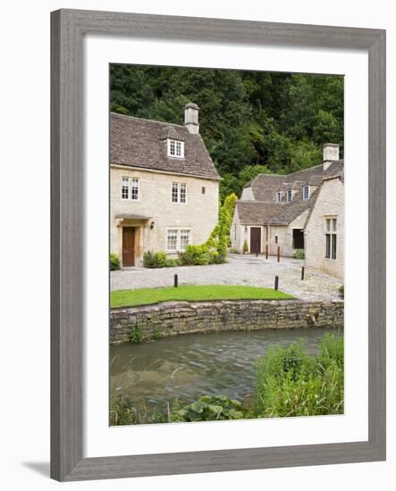 Houses Near the Brook, Castle Combe Village, Cotswolds, Wiltshire-Richard Cummins-Framed Photographic Print