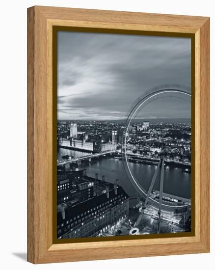 Houses of Parliament and Millennium Wheel, London, England-Doug Pearson-Framed Premier Image Canvas