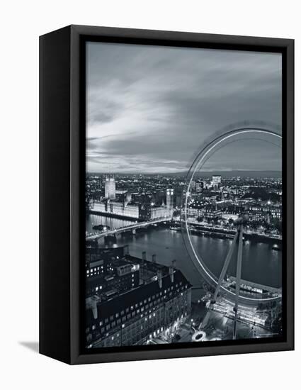 Houses of Parliament and Millennium Wheel, London, England-Doug Pearson-Framed Premier Image Canvas